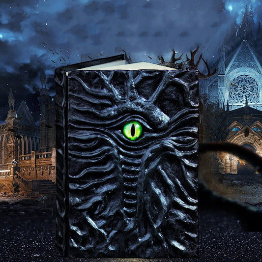 Retro magic embossed notebook – dark kraft edition