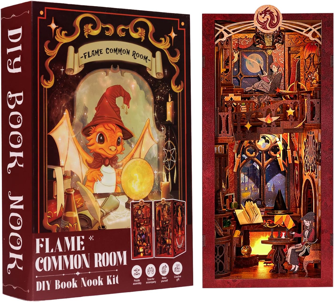 Miniature Book Nook | DIY Kit Flame Common