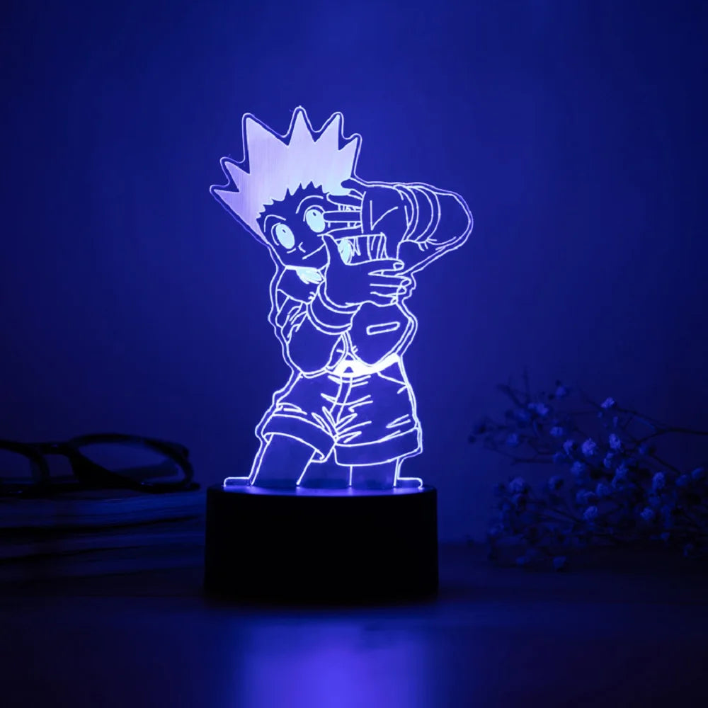 Anime character 3D night light full-time hunter KILLUA ZAOLDYECK USB table lamp birthday gift Christmas gift New Year gift