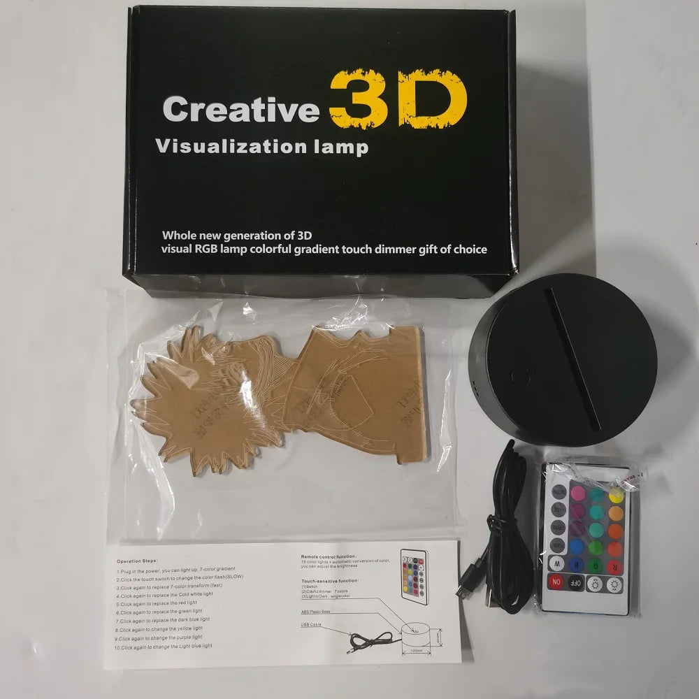 Anime character 3D night light full-time hunter KILLUA ZAOLDYECK USB table lamp birthday gift Christmas gift New Year gift