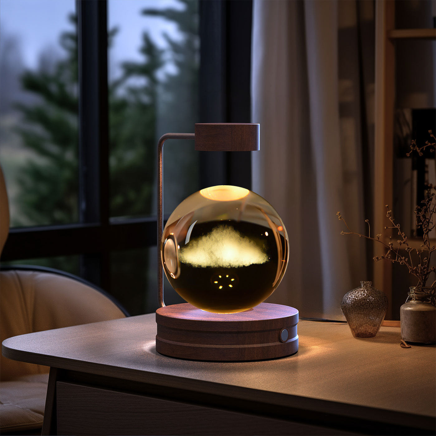 Crystal Ball Night Light – Multiple Designs | Warm Light w/ USB Rechargeable
