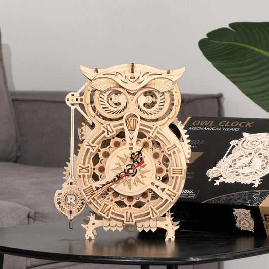 3D Owl Wooden Clock DIY Kit