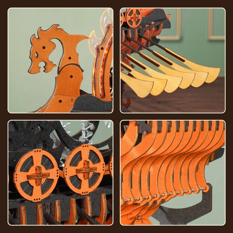 Viking Dragon Ship | 3D Wooden Mechanical Model Kit