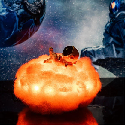☁️ Astronaut Cloud Lamp | Night Light with Rainbow Effect and Remote Control