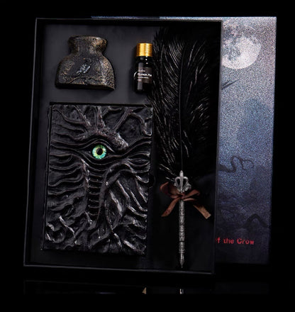 Retro magic embossed notebook – dark kraft edition
