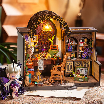 Casa Miniatura DIY de Brujita – Estudio Mágico | Kit de Halloween para Armar