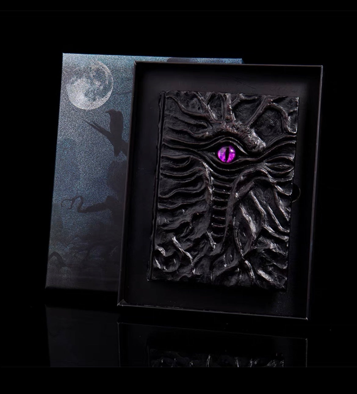 Retro magic embossed notebook – dark kraft edition