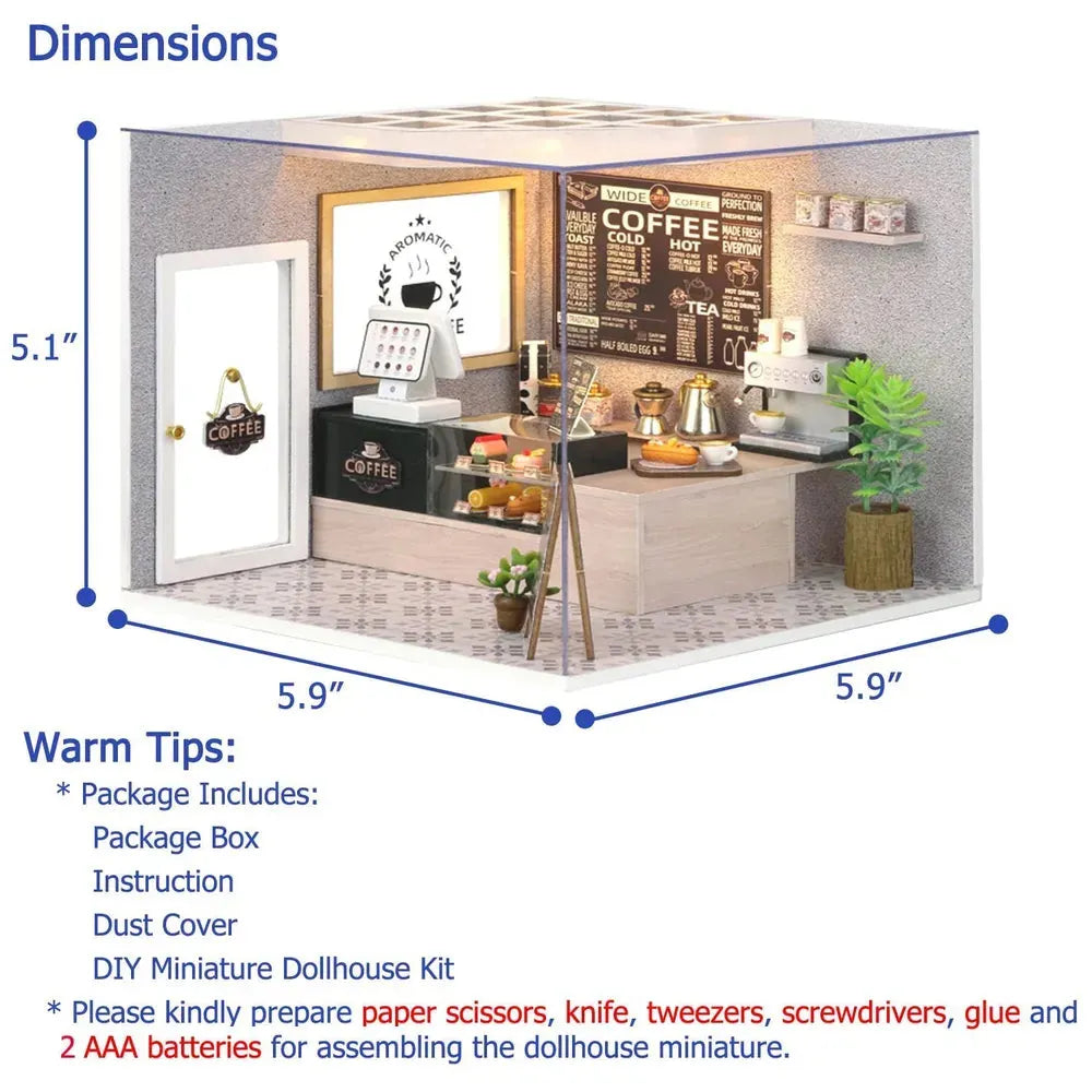 Kit Coffee Shop en Miniatura | Roombox DIY