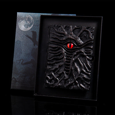 Retro magic embossed notebook – dark kraft edition