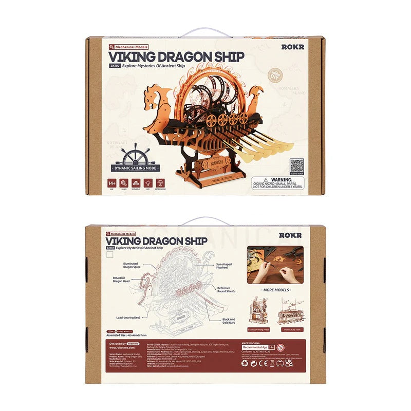 Viking Dragon Ship | 3D Wooden Mechanical Model Kit