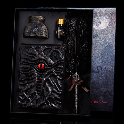 Retro magic embossed notebook – dark kraft edition