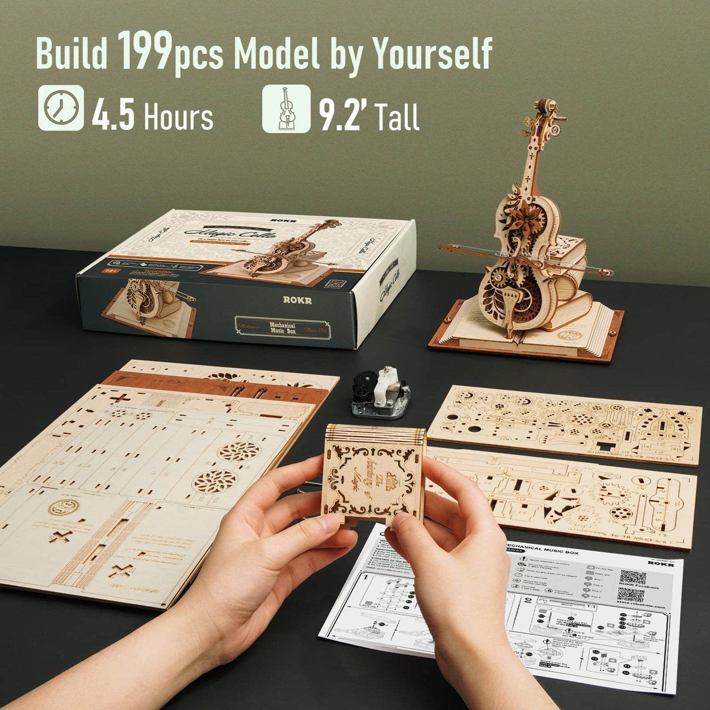 Magic Music Box | 3D Wooden Puzzle with Self-Playing Violin