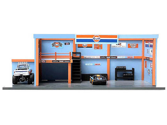 Diorama de Taller "Gulf Oil" a escala 1:64 con detalles y accesorios – (Edición Limitada)