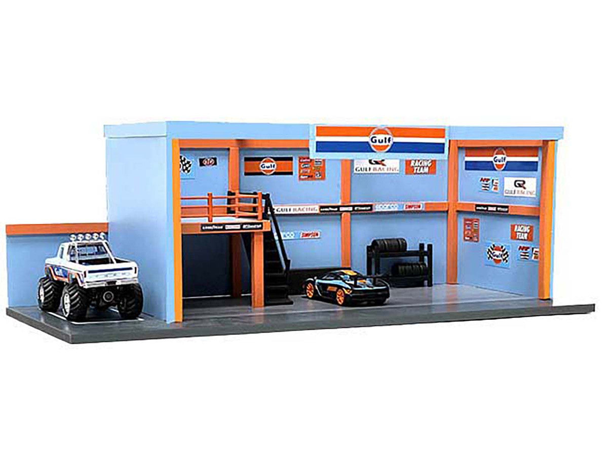Diorama de Taller "Gulf Oil" a escala 1:64 con detalles y accesorios – (Edición Limitada)