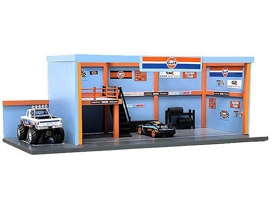 Diorama de Taller "Gulf Oil" a escala 1:64 con detalles y accesorios – (Edición Limitada)