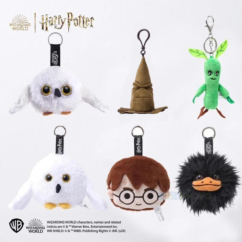 12cm Harry Potter Plush Hanging Purses Hedwig Cartoon Peripheral Branch Hat Pendant Fantastic Beasts Wherever Keychain