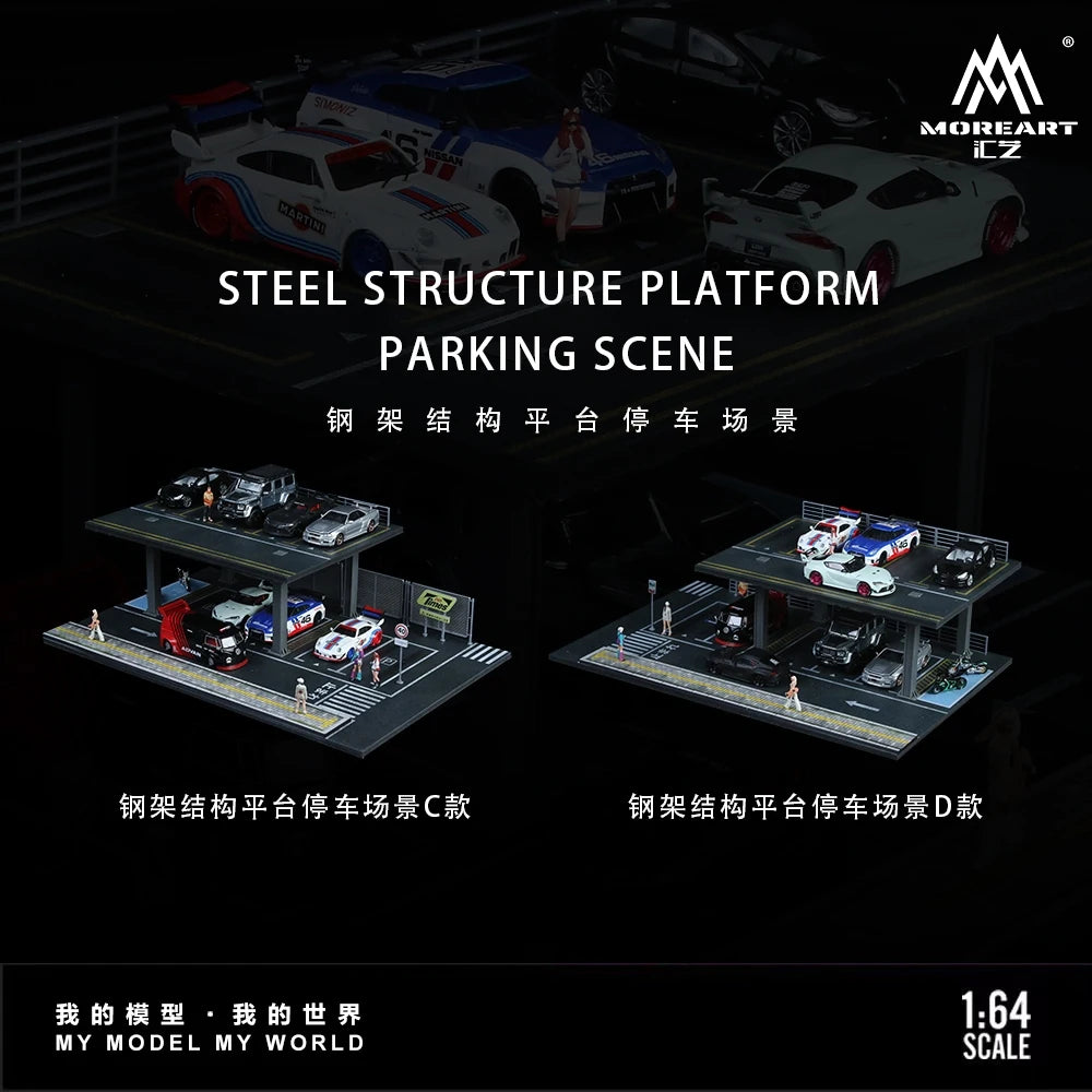 Diorama 3D – Two-Level Urban Parking Lot with Workshop