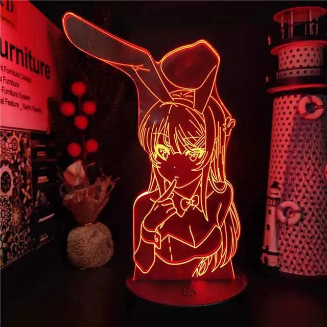 3D Illusion LED Nightlight – Bunny Girl, Senpai Mai & Sakurajima