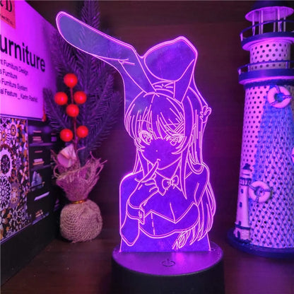 3D Illusion LED Nightlight – Bunny Girl, Senpai Mai & Sakurajima