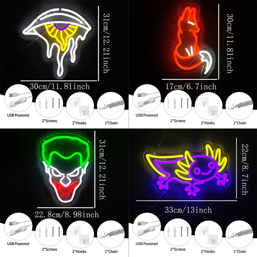 LED Neon Signs – Joker, Fox, Eye and more