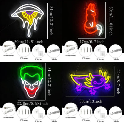 LED Neon Signs – Joker, Fox, Eye and more