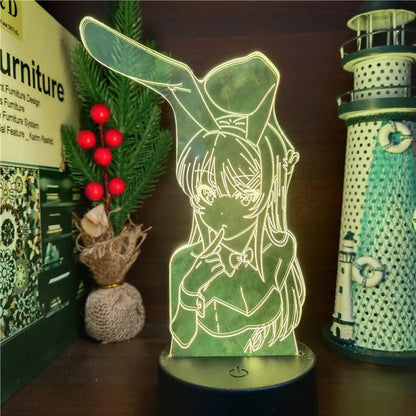 3D Illusion LED Nightlight – Bunny Girl, Senpai Mai & Sakurajima