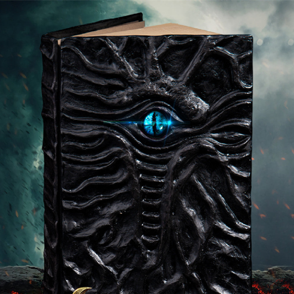 Retro magic embossed notebook – dark kraft edition