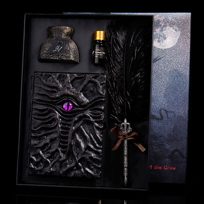 Retro magic embossed notebook – dark kraft edition