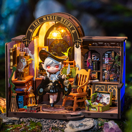 Casa Miniatura DIY de Brujita – Estudio Mágico | Kit de Halloween para Armar